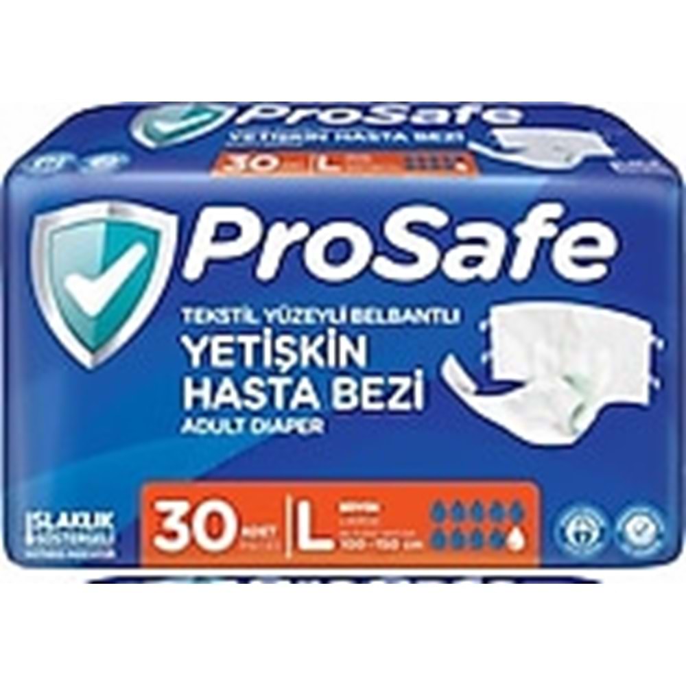 Prosafe Bel Bantlı Large 30 lu Tekstil Hasta Alt Bezi