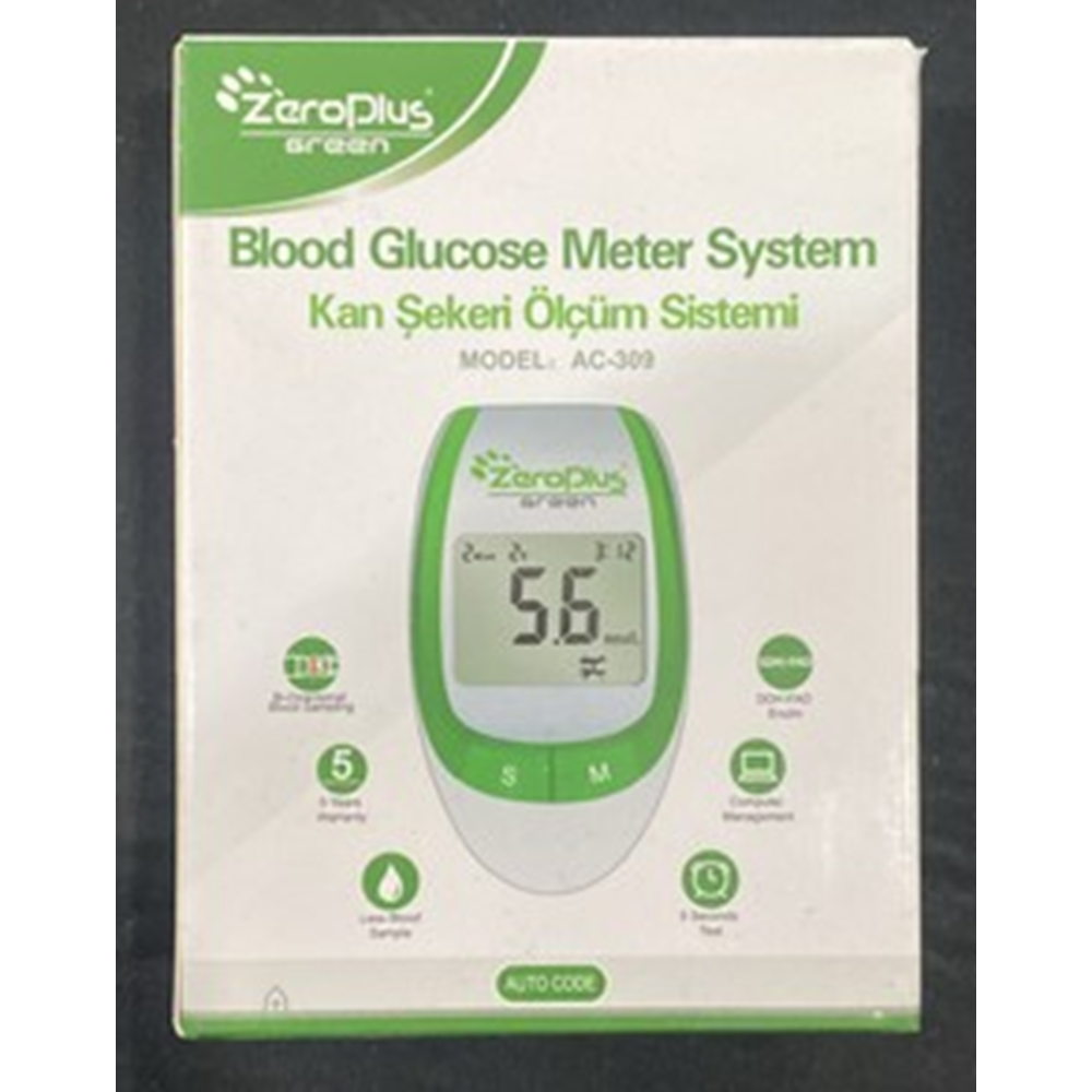 Şeker mÖlçüm Cihazı Zeroplast GREEN AC-309