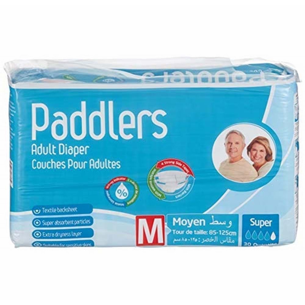 Belbantlı 30 lu Medium Tekstil Hasta Alt Bezi Paddlers