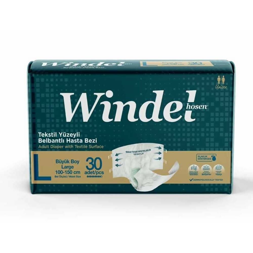 Belbantlı Tekstil Yüzey Large 30lu Hasta Alt Bezi Windel