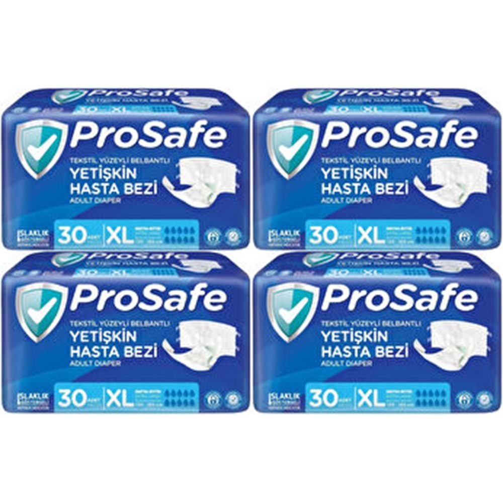 Prosafe Bel Bantlı XL Tekstil Hasta Alt Bezi 30*4 120 adet
