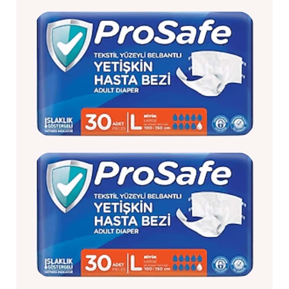 Prosafe Bel Bantlı Large Tekstil Hasta Alt Bez 30*2 60 adet