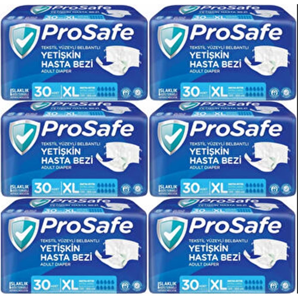 Prosafe Bel Bantlı XL Tekstil Hasta Alt Bezi 30*6 180 adet