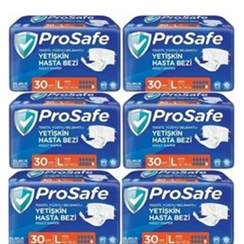 Prosafe Bel Bantlı Large Tekstil Hasta Alt Bez 30*6 180 adet
