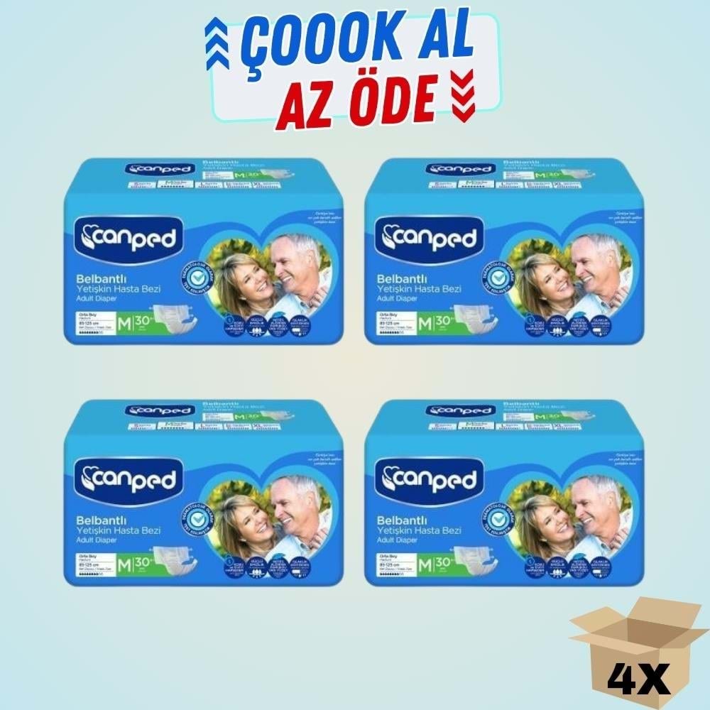 Canped Bel Bantlı Medium Tekstil Hasta Alt Bez 30*4 120 adet