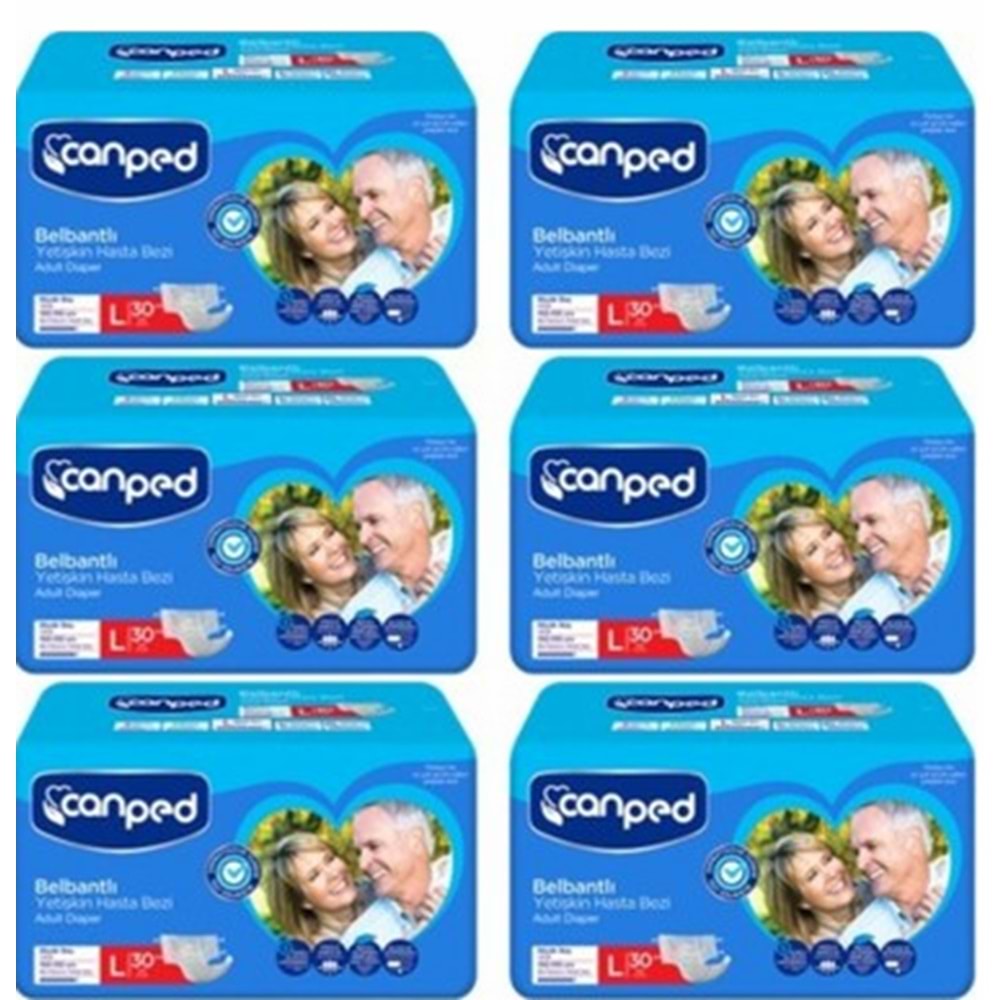Canped Bel Bantlı Large Tekstil Hasta Alt Bez 30*6 180 adet