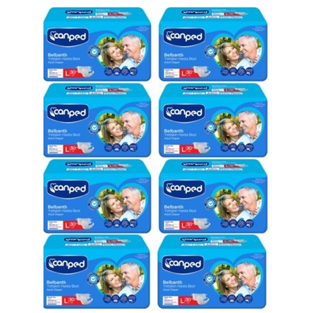 Canped Bel Bantlı Large Tekstil Hasta Alt Bez 30*8 240 adet