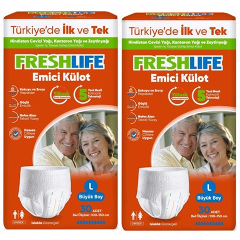 Freshlife Külotlu Large Tekstil Hasta Alt Bezi 30*2 60 adet