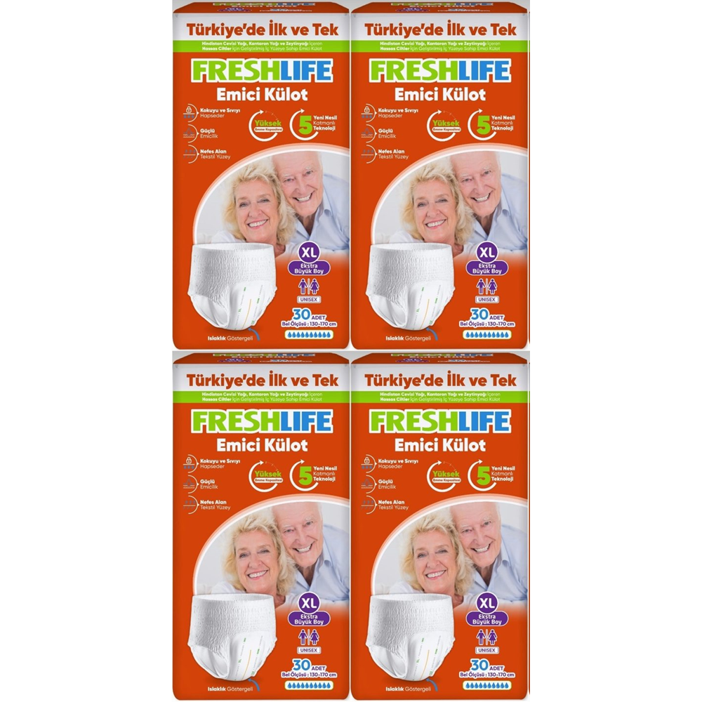 Freshlife Külotlu XLarge Tekstil Hasta Alt Bezi 30*4 120 adet