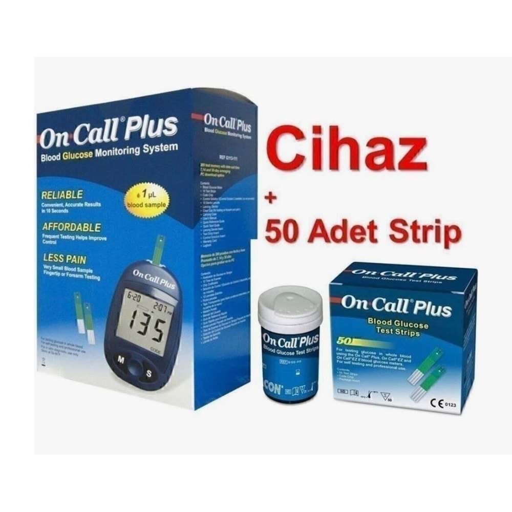 Şeker Ölçüm Çihazı + 50 Adet Strip One Call Plus