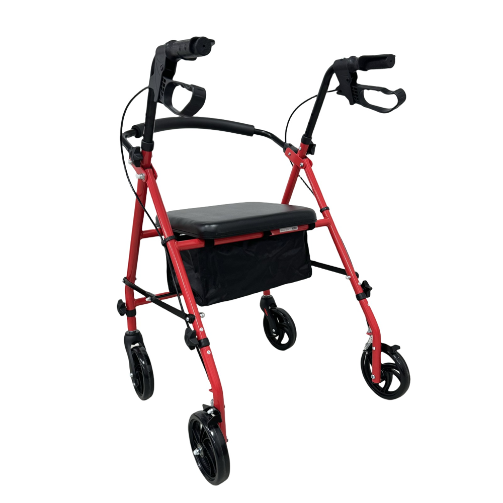 Respirox Rolatör Çantalı Katlanabilir Kırmızı