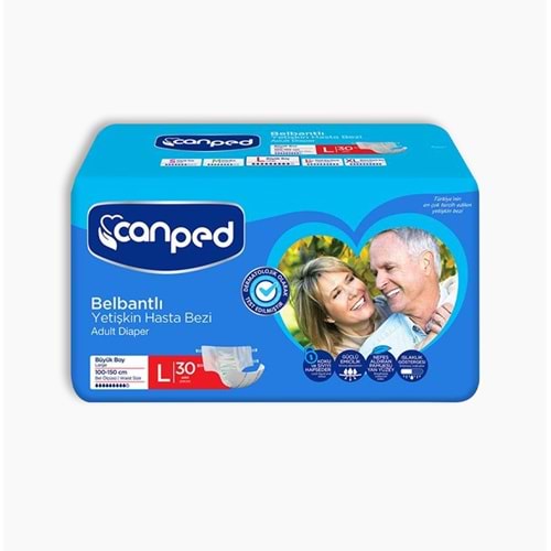 Canped Bel Bantlı Tekstil 30lu Large Hasta Alt Bezi