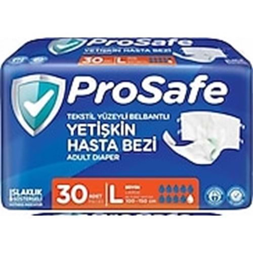 Prosafe Bel Bantlı Large 30 lu Tekstil Hasta Alt Bezi