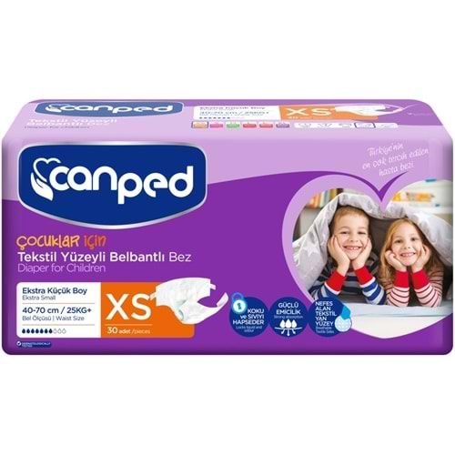 Canped Bel Bantlı Tekstil XS 30lu Hasta Alt Bezi