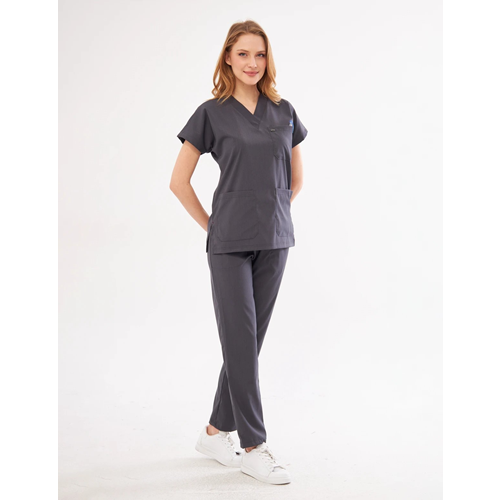 Antrasit Likralı Greys Scrubs Takım S