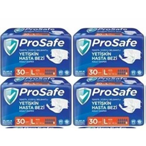 Prosafe Bel Bantlı Large Tekstil Hasta Alt Bez 30*4 120 adet