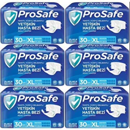 Prosafe Bel Bantlı XL Tekstil Hasta Alt Bezi 30*6 180 adet