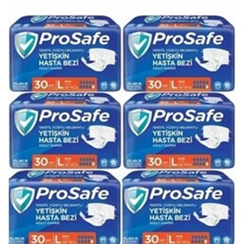 Prosafe Bel Bantlı Large Tekstil Hasta Alt Bez 30*6 180 adet
