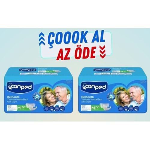 Canped Bel Bantlı Medium Tekstil Hasta Alt Bez 30*2 60 adet