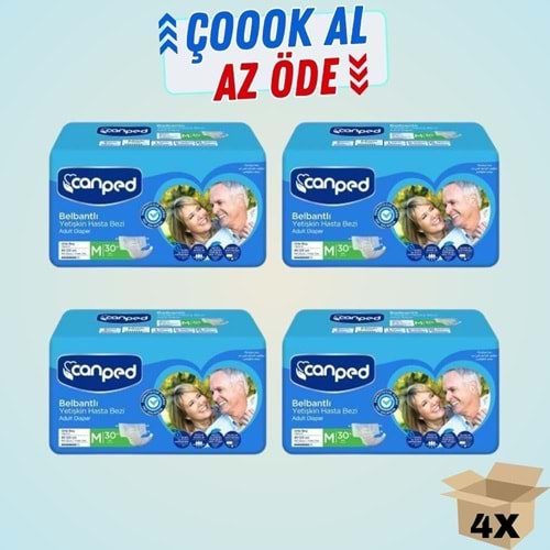 Canped Bel Bantlı Medium Tekstil Hasta Alt Bez 30*4 120 adet