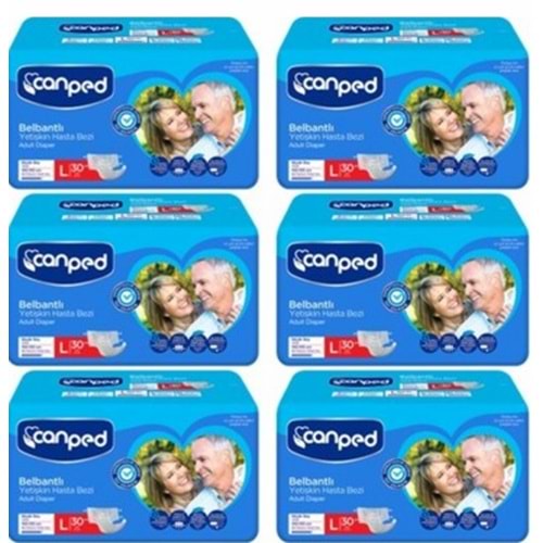 Canped Bel Bantlı Large Tekstil Hasta Alt Bez 30*6 180 adet