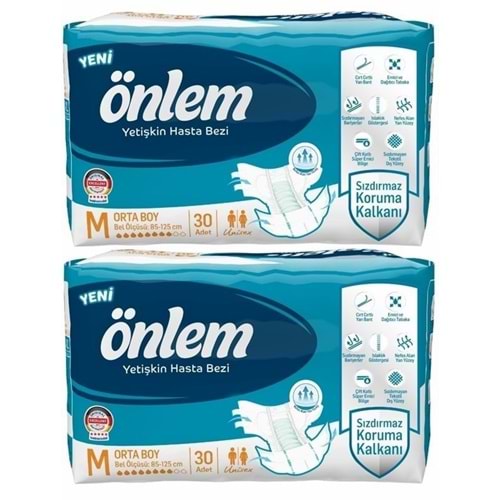 Önlem Bel Bantlı Medium Tekstil Hasta Alt Bez 30*2 60 adet