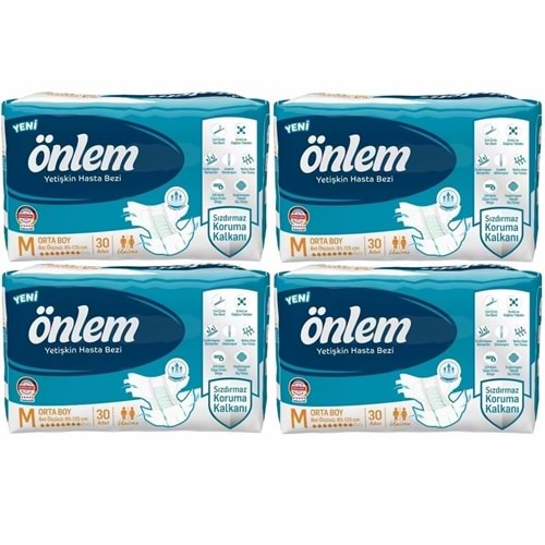 Önlem Bel Bantlı Medium Tekstil Hasta Alt Bez 30*4 120 adet