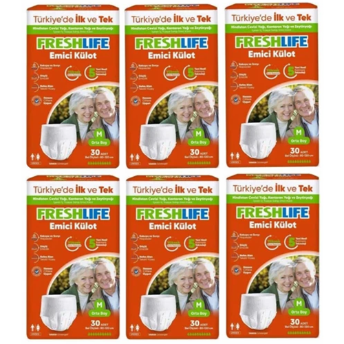 Freshlife Külotlu Medium Tekstil Hasta Alt Bezi 30*6 180 adet