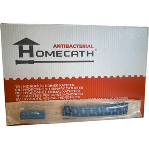Homecath Antibakteriyal Hidrofilik Üriner Kateter Su Soketli Female 20Cm 14Ch 30lu