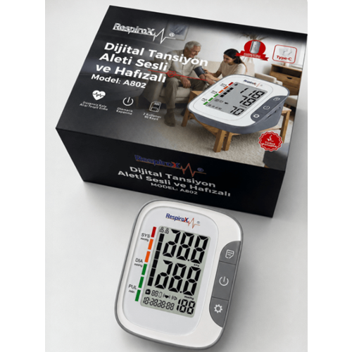 Respirox A802 Türkçe Konuşan LCD Ekran Koldan Adaptörlü Tansiyon Aleti