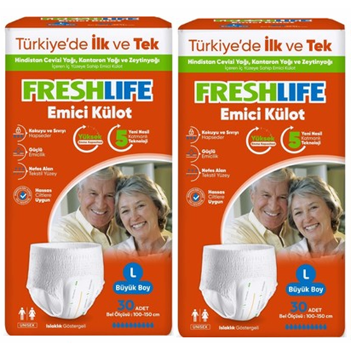 Freshlife Külotlu Large Tekstil Hasta Alt Bezi 30*2 60 adet