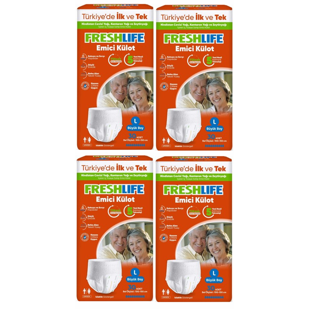 Freshlife Külotlu Large Tekstil Hasta Alt Bezi 30*4 120 adet