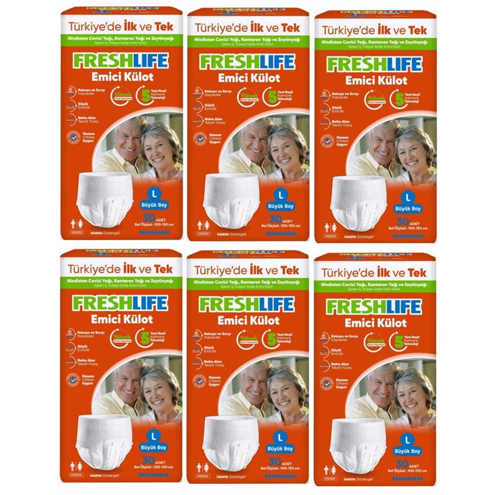 Freshlife Külotlu Large Tekstil Hasta Alt Bezi 30*6 180 adet