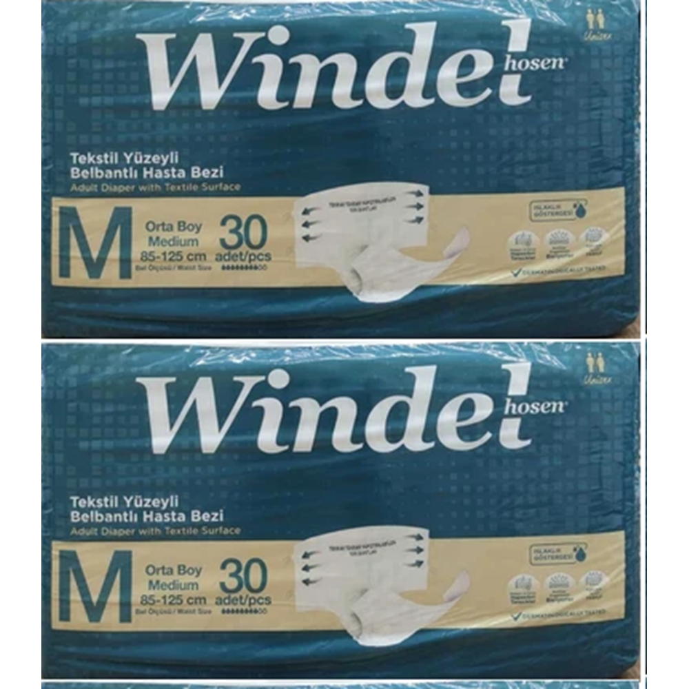 Windel Belbantlı Medium Hasta Alt Bezi 30*2 60 Adet